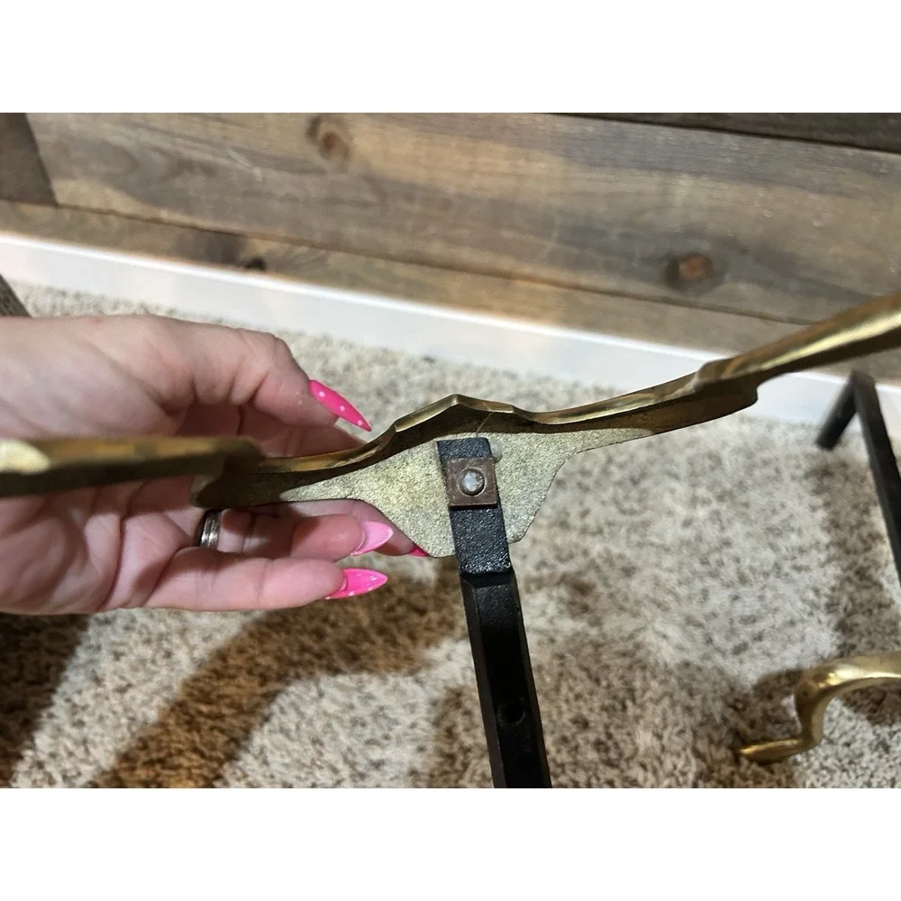 Vintage Brass Andirons Fire Dogs for Fireplace 18.5